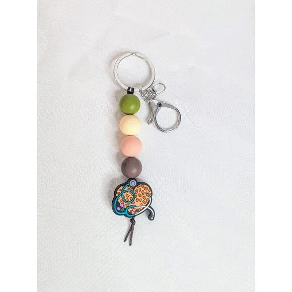 Handmade Silicone Bead Keychain/Bag Charm - Stethoscope - Picture 1 of 1